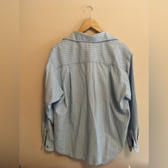Ruff Hewan Large Blue White Striped Shirt - Picture 2 of 6